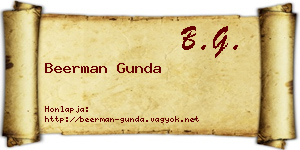 Beerman Gunda névjegykártya